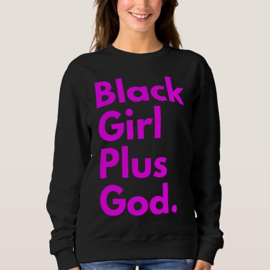 SWEATSHIRT NOIR FILLE PLUS DIEU (Devant)