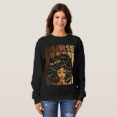 Sweatshirt Noir forte infirmière Afro Love Melanin Afro Ameri (Devant entier)