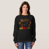 Sweatshirt Noir Histoire Mois Monter Poing Afro Melanin Queen (Devant entier)