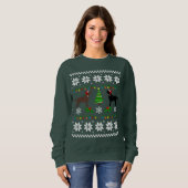 Sweatshirt Noir Labrador et chocolat Labrador Noël (Devant entier)