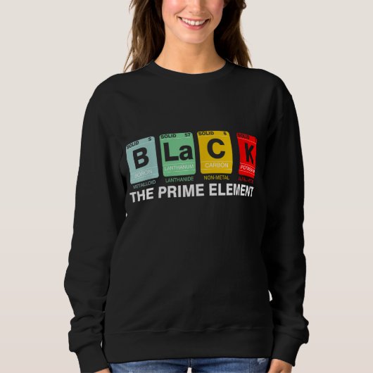 Sweatshirt Noir Le Premier Élément Noir Histoire Mois Période (Devant)