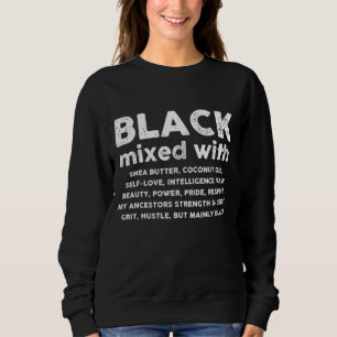 Sweatshirt Noir Mélangé Avec Beurre De Shea Afro-Américain