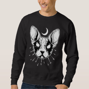 Sweatshirt Noir Métal Ca Sphynx Chat Mort Métal Goth