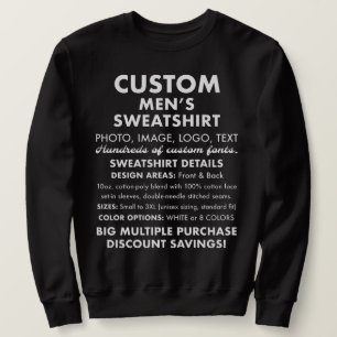 Sweatshirt noir personnalisé masculin