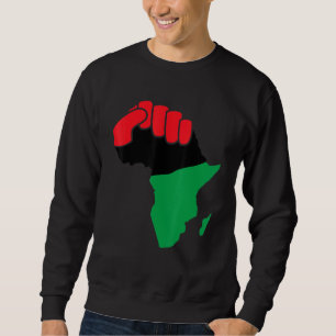 Sweatshirt Noir Poing Afrique Continent Illustration Histoire