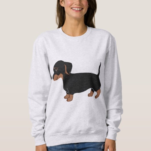 Sweatshirt noire et Brown de Dachshund (Devant)