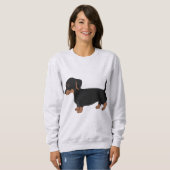 Sweatshirt noire et Brown de Dachshund (Devant entier)