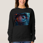 Sweatshirt noire femme oeil Quantum (Devant)
