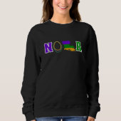 Sweatshirt NOLA Louisiana Mardi Gras violet Vert et or (Devant)