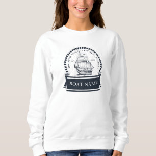 Sweatshirt Nom de bateau nautique personnalisé de luxe