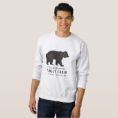 Sweatshirt Nom de famille Cabine Rustique Brown Ours noir (Devant entier)