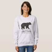 Sweatshirt Nom de famille Cabine Rustique Brown Ours noir (Devant entier)