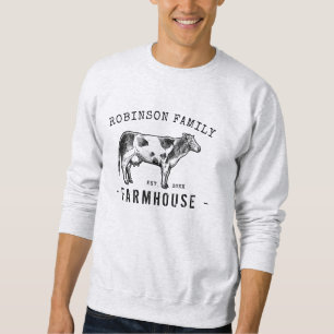 Sweatshirt Nom de famille Farmhouse Rustique Lait Vache