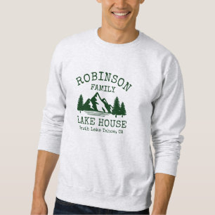 Sweatshirt Nom de famille Lake House Forest Green Silhouette
