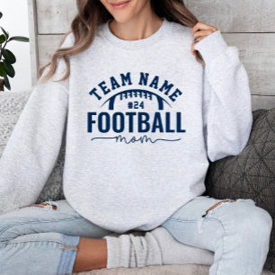 Sweatshirt Nom de l'équipe de football Navy Mom Numéro Cendre
