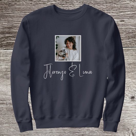 Sweatshirt Nom de script de photo personnalisé pour amateurs