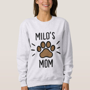 Sweatshirt Nom du chien de l’Empreinte de patte noir et Brown