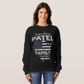Sweatshirt Nom Patel US Drapeau Patel Nom Patel (Devant entier)