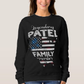 Sweatshirt Nom Patel US Drapeau Patel Nom Patel (Devant)