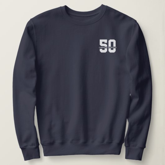 Sweatshirt Nom personnalisé 50e anniversaire Moderne (Design devant)