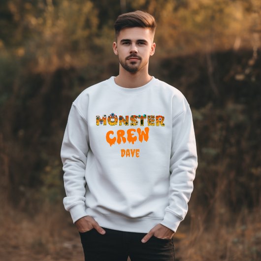 Sweatshirt Nom personnalisé de l'équipage Monster Halloween