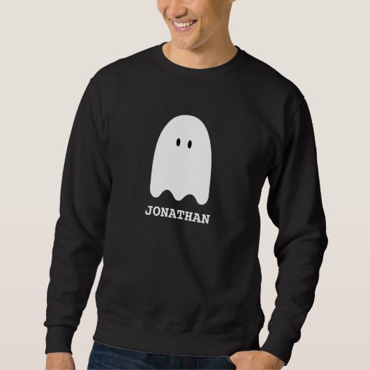 Sweatshirt Nom personnalisé Halloween boo éffrayant Ghost (Devant)