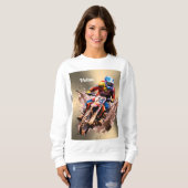 Sweatshirt Nom personnalisé Motocross Puzzle (Devant entier)