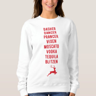 Sweatshirt Noms amusants des rennes d'alcool de Noël