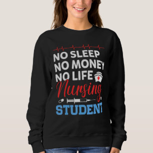 Sweatshirt Non Personne Non Sommeil Non Vie Infirmière Étudia