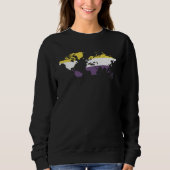 Sweatshirt Nonbinary Pride Flag Global Love (Devant)