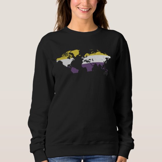 Sweatshirt Nonbinary Pride Flag Global Love (Devant)