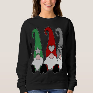 Sweatshirt Nordic Gnome Red Grey Casquette Noël suédois Tomte