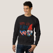 Sweatshirt Nordic Gnome US Drapeau Joyeux Jardin 4 juillet Pa (Devant entier)