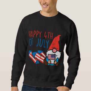 Sweatshirt Nordic Gnome US Drapeau Joyeux Jardin 4 juillet Pa