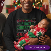 Sweatshirt Nordic Knit Style FIRST CHRISTMAS AS GRANDPA