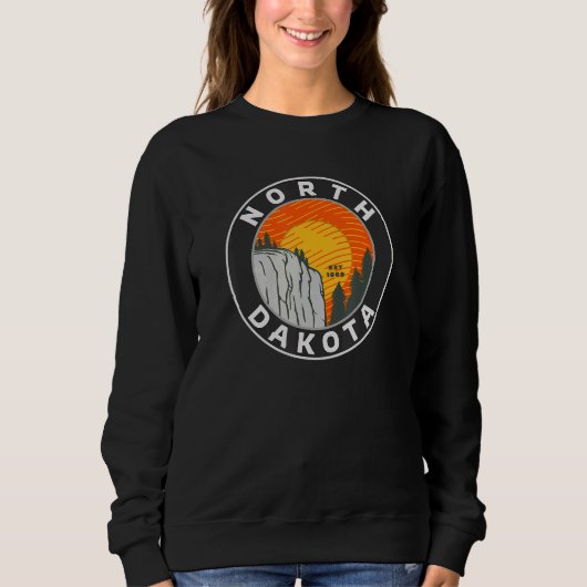 Sweatshirt North Dakota Mountain cliff (Devant)