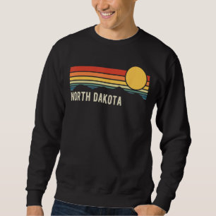 Sweatshirt North Dakota USA Retro Sunset Style Design