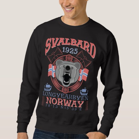 SWEATSHIRT NORVÈGE SVALBARD LONGYEARBYEN. (Devant)