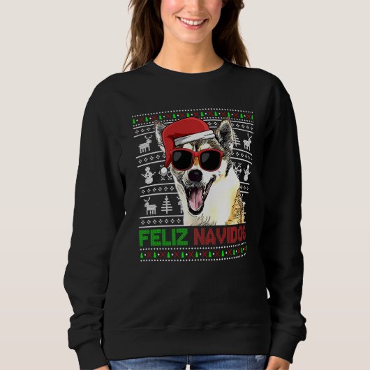 Sweatshirt Norvégien Chasse-Poupée Chien Feliz Navidog Funny (Devant)