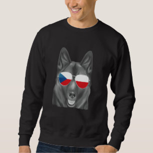 Sweatshirt Norvégien Elkhound Dog Tchèque Drapeau Lunettes de