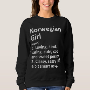 Sweatshirt Norvégienne Fille Norvège Drôle Pays Accueil Racin