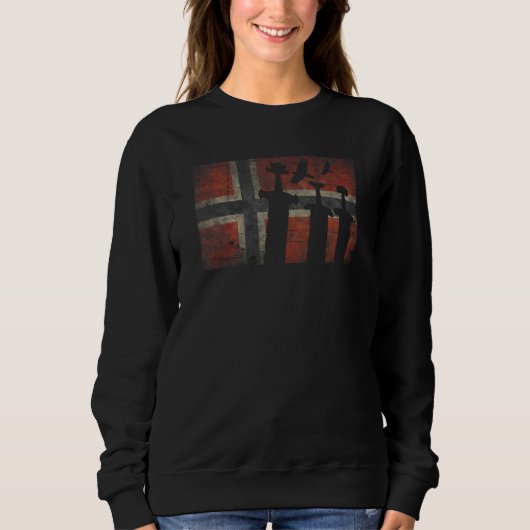 Sweatshirt Norway Viking Swords Scandinavia Norway Flag Norwa (Devant)
