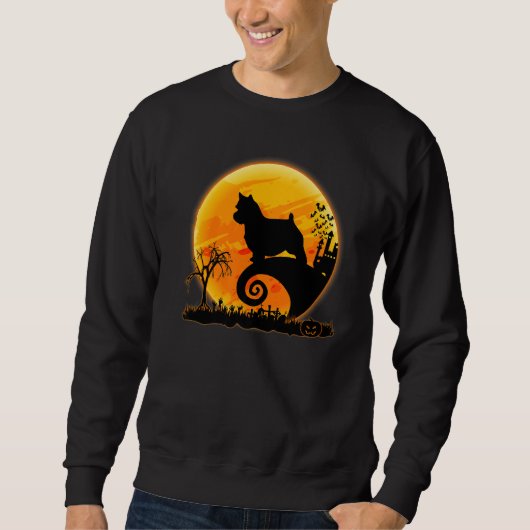 Sweatshirt Norwich Terrier Dog And Moon  Dog Halloween Costum (Devant)