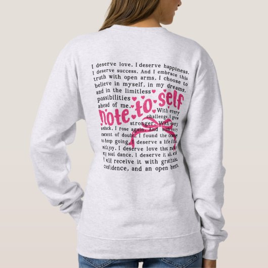 Sweatshirt Note pour moi, je suis assez (Dos)