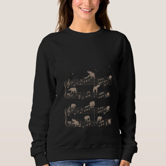 Sweatshirt Notes de musique pour les femmes Elephant (Devant)