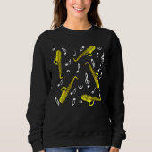 Sweatshirt Notes de musique saxophone (Devant)