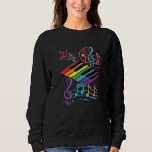 Sweatshirt Notes musicales de piano clavier coloré de piano m
