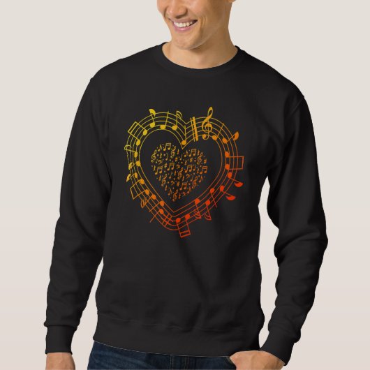 Sweatshirt Notes musicales Heart Musician Music School Clef O (Devant)