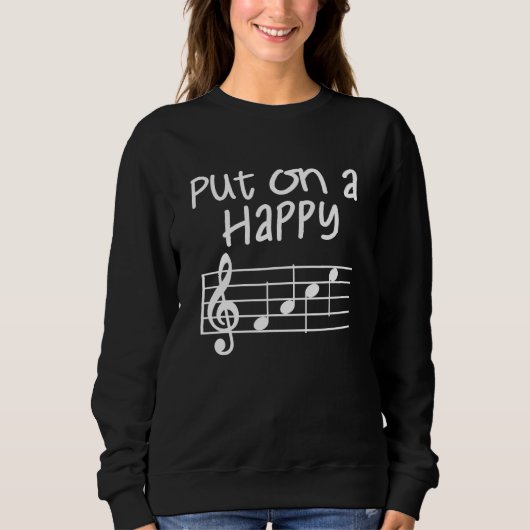 Sweatshirt Notes Musicales Mises Sur Un Visage Heureux Mignon (Devant)