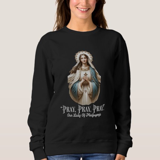 Sweatshirt Notre-Dame de Medjugorje pèlerinage Marian Catholi (Devant)